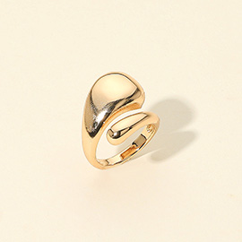 Sculpted Swirl Stainless Steel Adjustable Ring