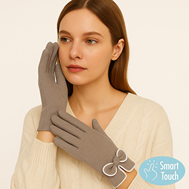 Bow Accent Smart Touch Gloves
