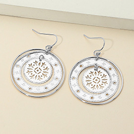 Cutout Medallion Drop Earrings