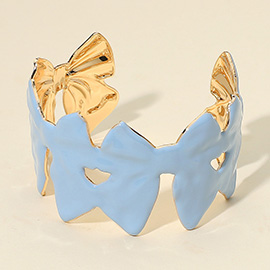 Enamel Bow Cuff Bracelet