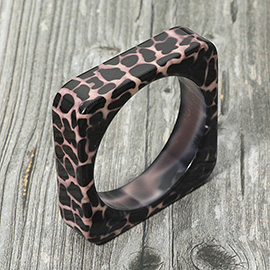 Animal Print Design Square Statement Bangle Bracelet