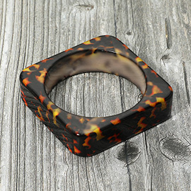 Animal Print Design Square Statement Bangle Bracelet
