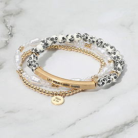 3PCS - Let Your Light Shine Inspirational Bar Message Bracelet