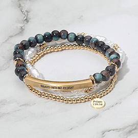 3PCS - Walk By Faith Not By Sight Inspirational Bar Message Bracelet
