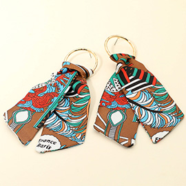 Abstract Printed Scarf Drop Earrings