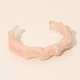 Sculptural Marbled Resin Cuff Bracelet