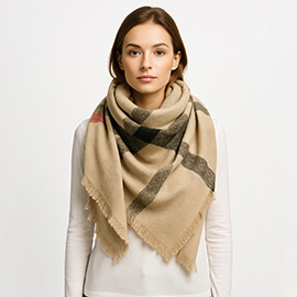 Cozy Plaid Winter Blanket Scarf