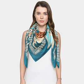 Elegant Baroque Silk Feel Square Scarf