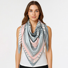 Elegant Baroque Silk Feel Square Scarf