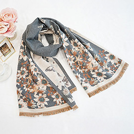 Floral Elegance Cashmere Feel Scarf