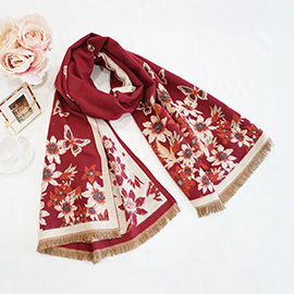 Floral Elegance Cashmere Feel Scarf