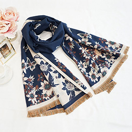 Floral Elegance Cashmere Feel Scarf