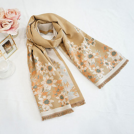 Floral Elegance Cashmere Feel Scarf