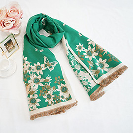 Floral Elegance Cashmere Feel Scarf