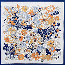 Floral Silk Feel Square Scarf
