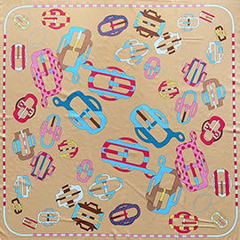Chic Buckle Print Square Scarf