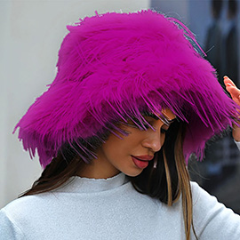 Fuzzy Fluffy Faux Fur Winter Bucket Hat