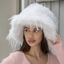 Fuzzy Fluffy Faux Fur Winter Bucket Hat