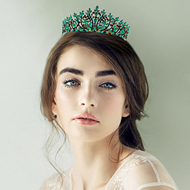 Teardrop Stone Accented Marquise Stone Embellished Queen Pageant Tiara