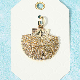 Textured Metal Starfish Embossed Seashell Pendant