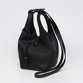 Pebbled Faux Leather Bucket Bag / Handbag / Crossbody Bag