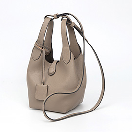 Pebbled Faux Leather Bucket Bag / Handbag / Crossbody Bag
