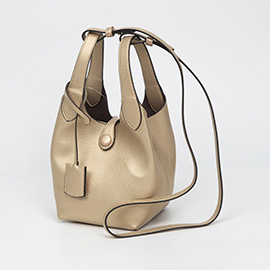 Pebbled Faux Leather Bucket Bag / Handbag / Crossbody Bag