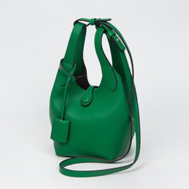 Pebbled Faux Leather Bucket Bag / Handbag / Crossbody Bag