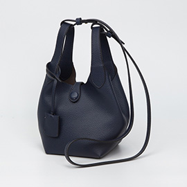 Pebbled Faux Leather Bucket Bag / Handbag / Crossbody Bag