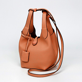 Pebbled Faux Leather Bucket Bag / Handbag / Crossbody Bag