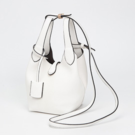 Pebbled Faux Leather Bucket Bag / Handbag / Crossbody Bag