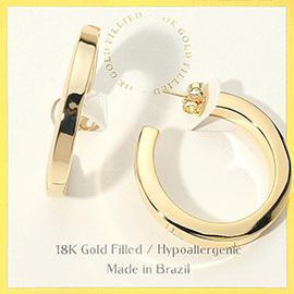 18K Gold Filled Hypoallergenic Bold Open Hoop Earrings