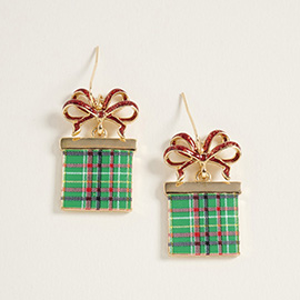 Holiday Gift Box Dangle Earrings