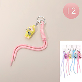 12PCS - Monster Bunny Cartoon Character Rope Strap Keychains