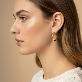14K Gold Dipped Classic Hoop Earrings