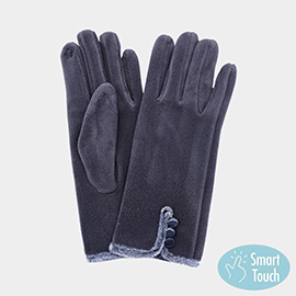 Button Accent Smart Touch Gloves