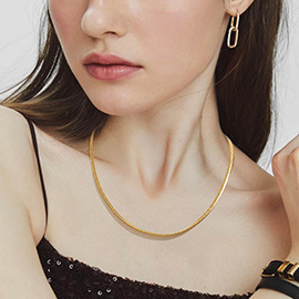 Gold Dipped Sleek Snake Chain Necklace