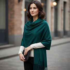Solid Cashmere Blend Soft Wrap Shawl Scarf