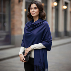 Solid Cashmere Blend Soft Wrap Shawl Scarf