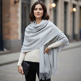 Solid Cashmere Blend Soft Wrap Shawl Scarf