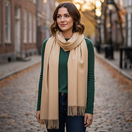 Solid Cashmere Blend Soft Wrap Shawl Scarf