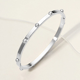 Stainless Steel Bubble Hinged Bangle Bracelet