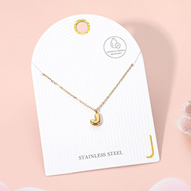 Stainless Steel Monogram Pendant Necklace
