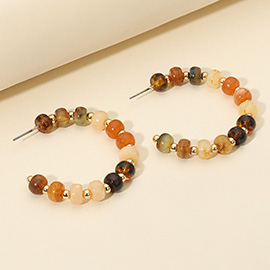 Resin Beaded Hoop Earrings