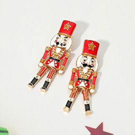 Enamel Nutcracker Drop Earrings