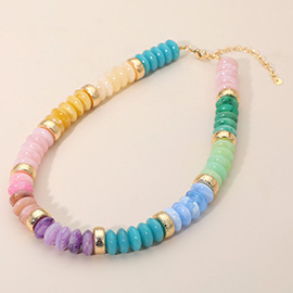 Chunky Colorful Resin Beaded Statement Necklace