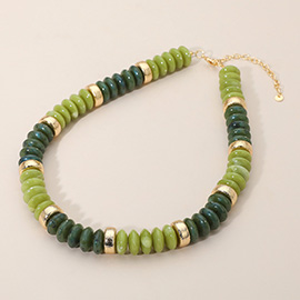 Chunky Resin Disc Beaded Necklace