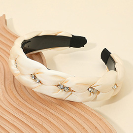 Stone Cluster Accent Braided Headband