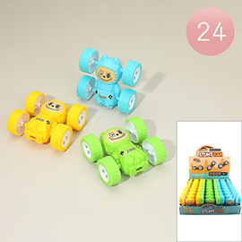 24PCS - Cute Monster Bunny Character Fun Flip Vehicle Toys