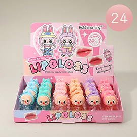24PCS - Monster Bunny Character Glitter Lip Gloss